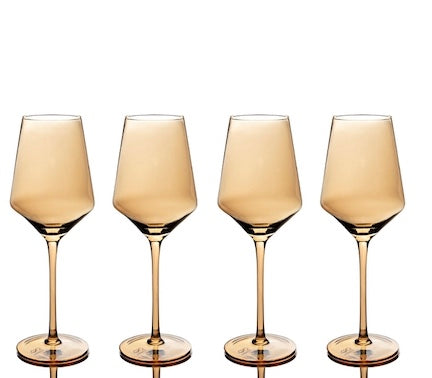The Sunset Amber Wine Glass - SO Home Collective 
